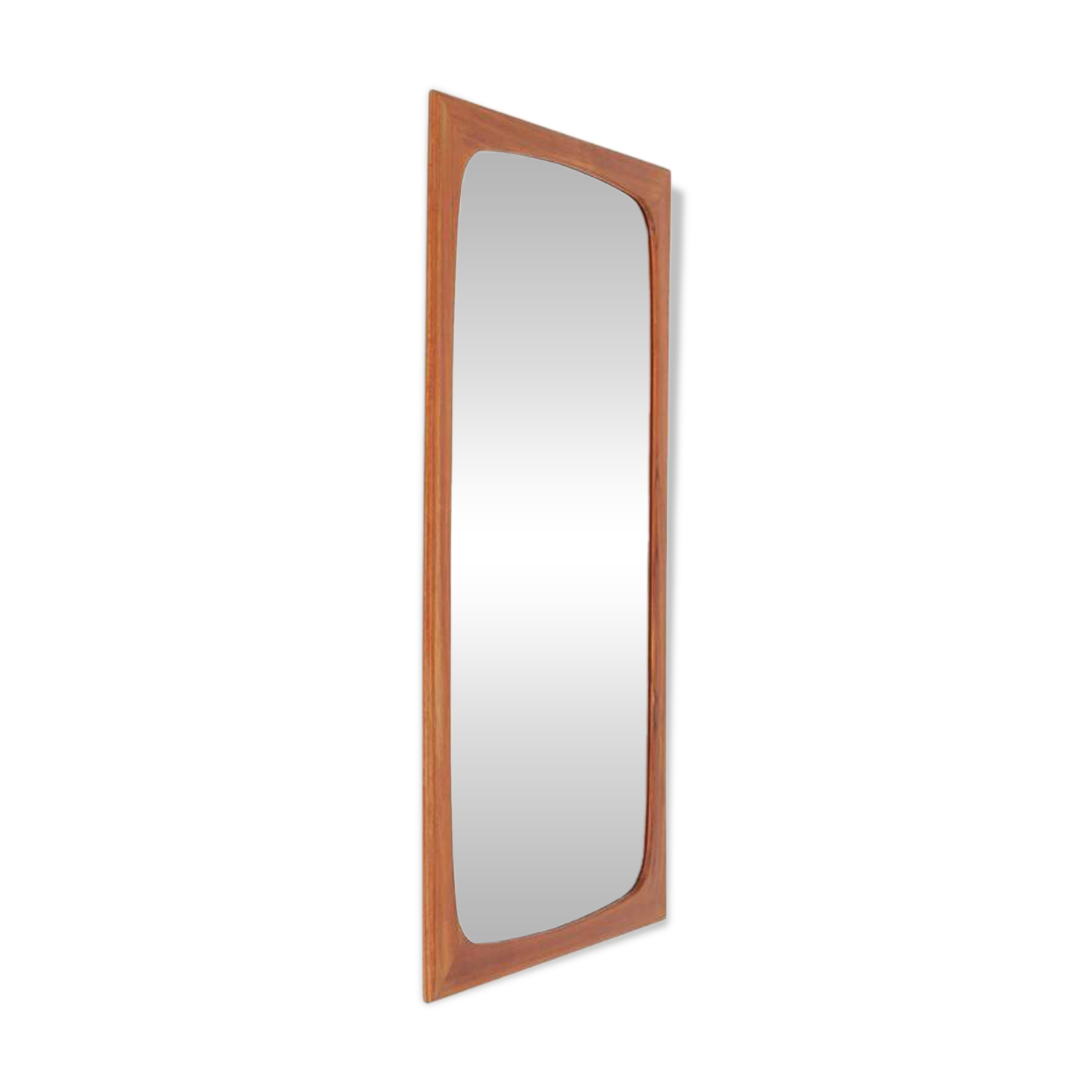 Fully restored mid-century teak mirror / Danish modern design / 1960s