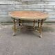 Table ovale en bois et rotin , début XX Siècle