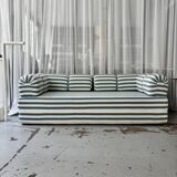 Vintage green and white striped sofa bed