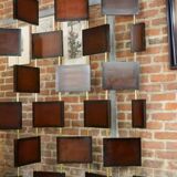 Vintage screen in wood and brass