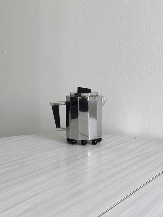 Garance Vallée for Monoprix. Chrome-plated metal and wood teapot