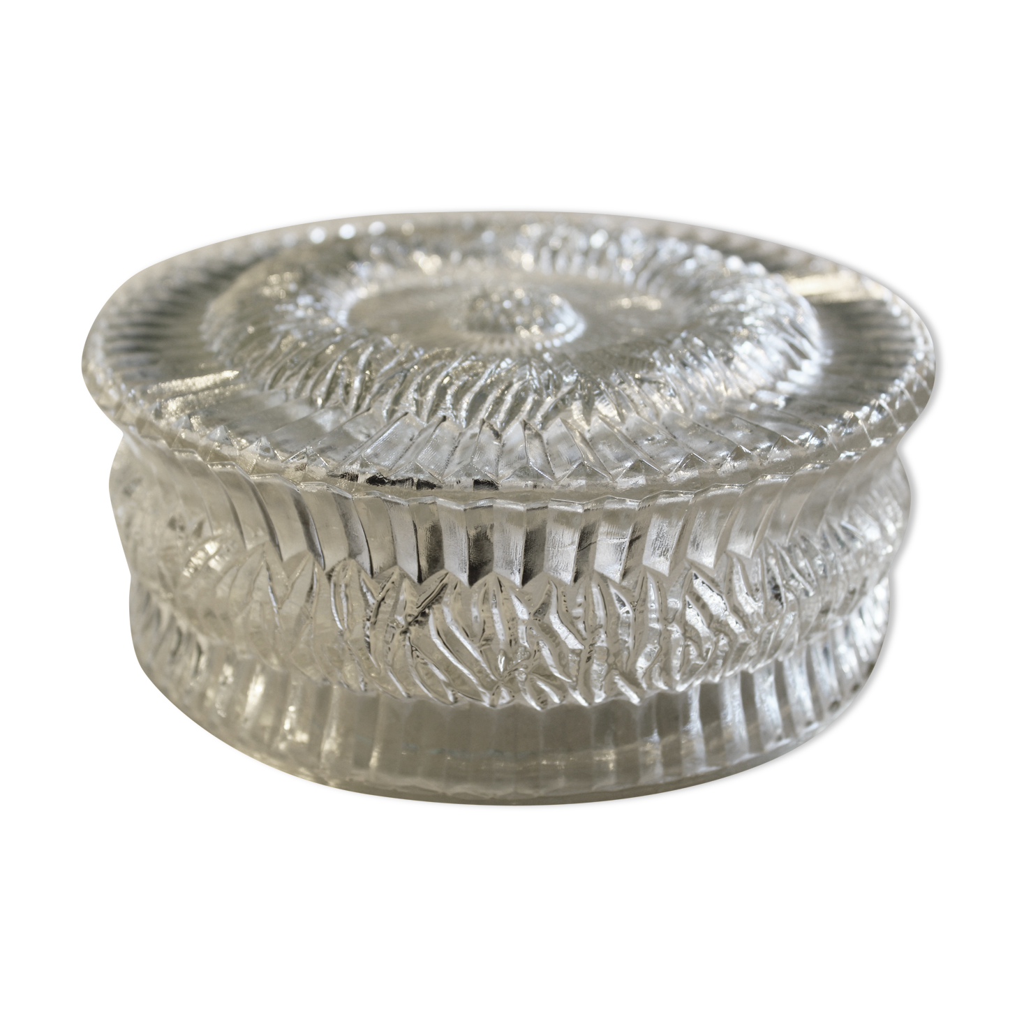 Vintage glass ceiling or wall lamp, Italy, 1960s