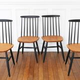 4 chaises vintage, restaurées