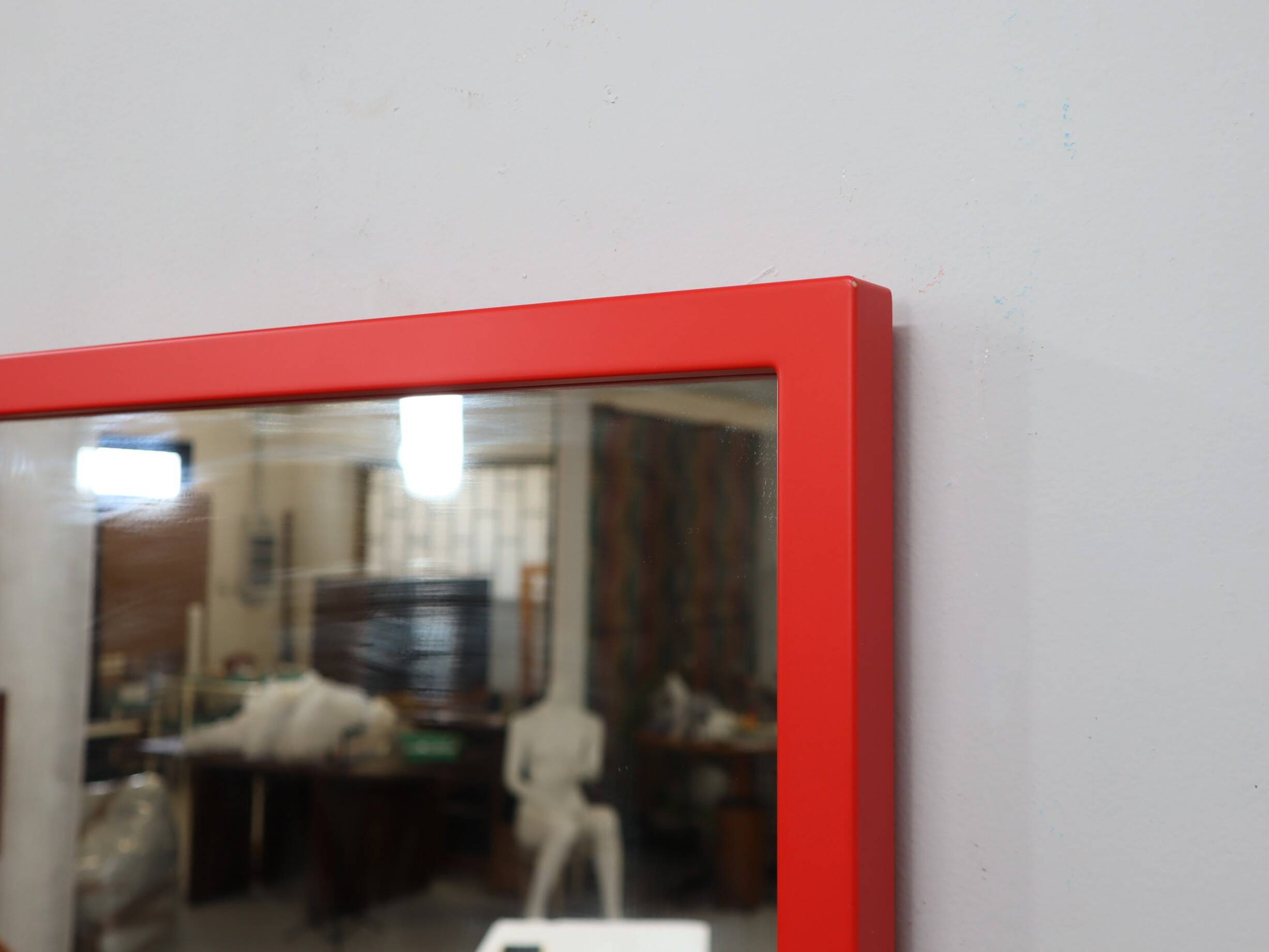1970s Anna Castelli Ferrieri for Kartell Mod. 4727 Red Mirror