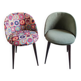 Pair of renovated vintage chairs from the 1950s.
