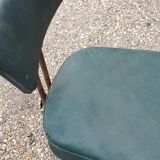 Swivel chair in green skai and chrome steel, Pullman, 1960