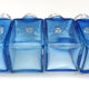 Set of 5 sapphire blue Bohemian crystal toilet bottles.
