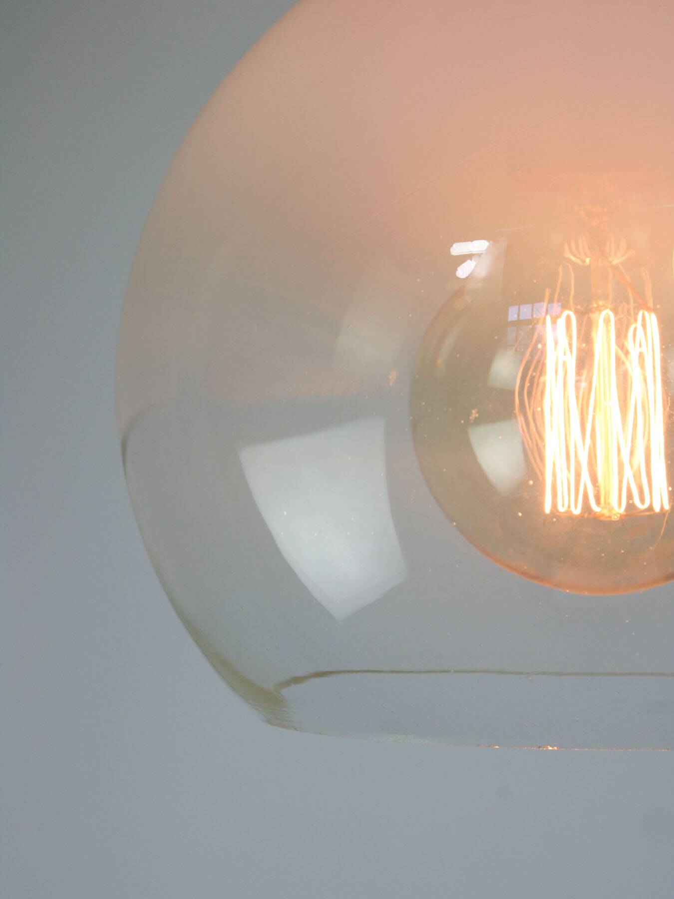 Vintage Italian Chrome and Glass Pendant Lamp