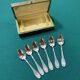Box of 6 small Boulenger silver-plated spoons from the 1930s.