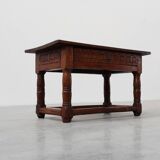 Oak hand-carved side table in wabi wabi style, Spain, 17th Century