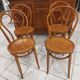 Suite de 4 chaises de bistrot bois courbé