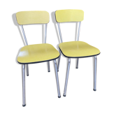 Paire de chaises formica jaune