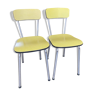 Paire de chaises formica jaune