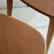 Pair of vintage French chairs in light brown skai