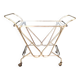 Vintage Brass Serving Cart with Glass Shelves, Italy