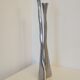 Pair of brutalist metal candlesticks in organic shape sleek design