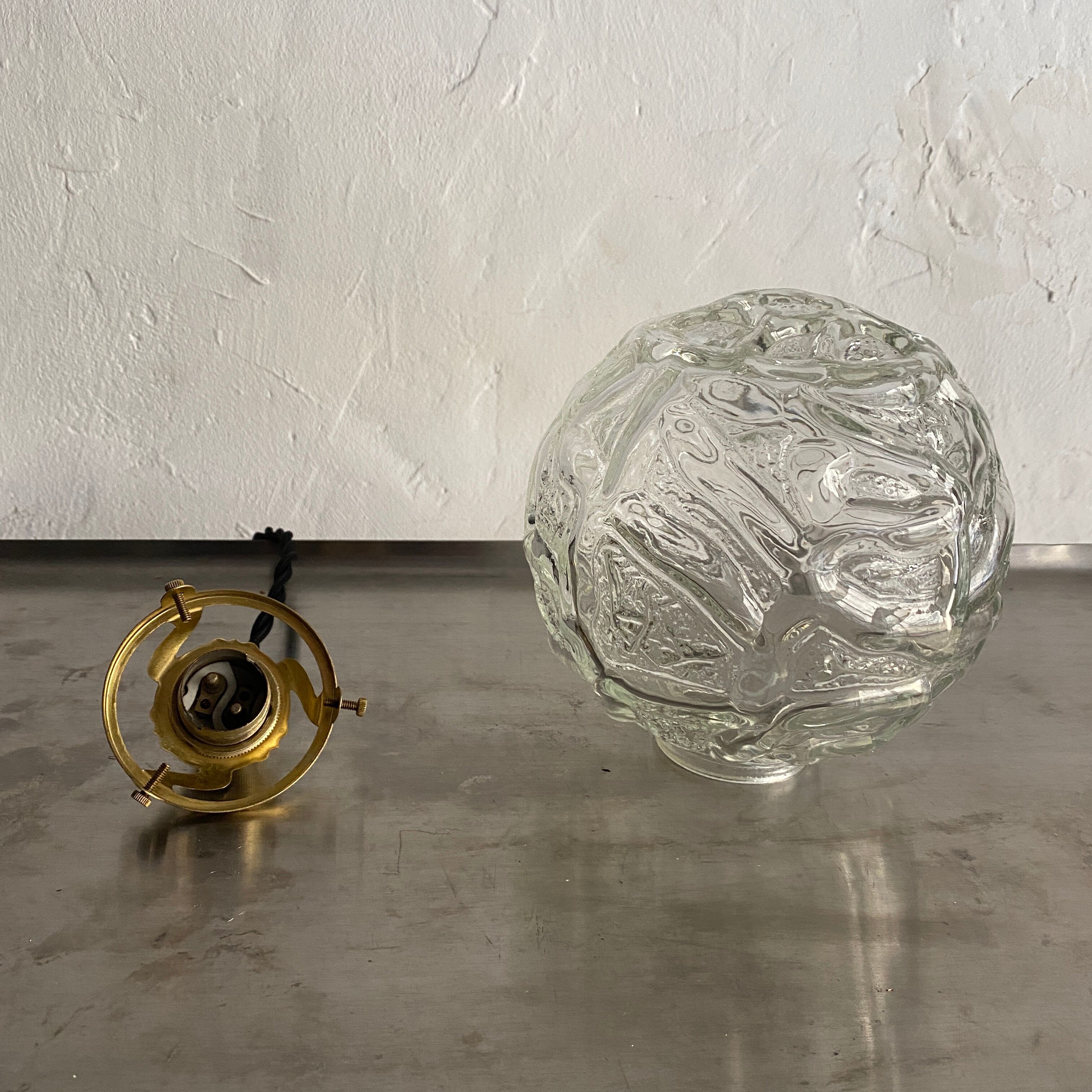 Lot 3 vintage glass hanging lamps
