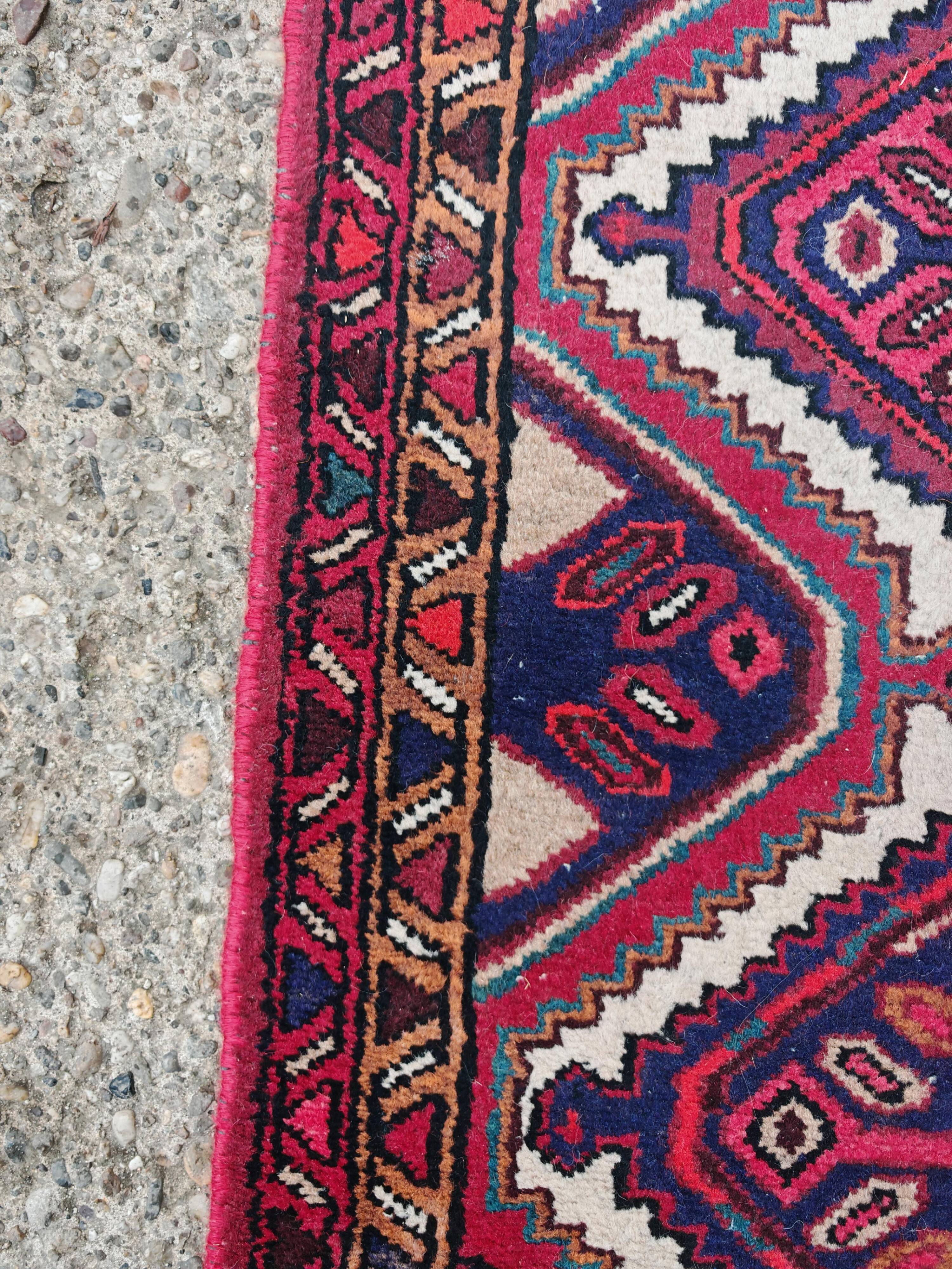 Vintage hand-knotted Hamadan runner rug from the 1960s.