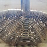Large vintage basket braided wicker