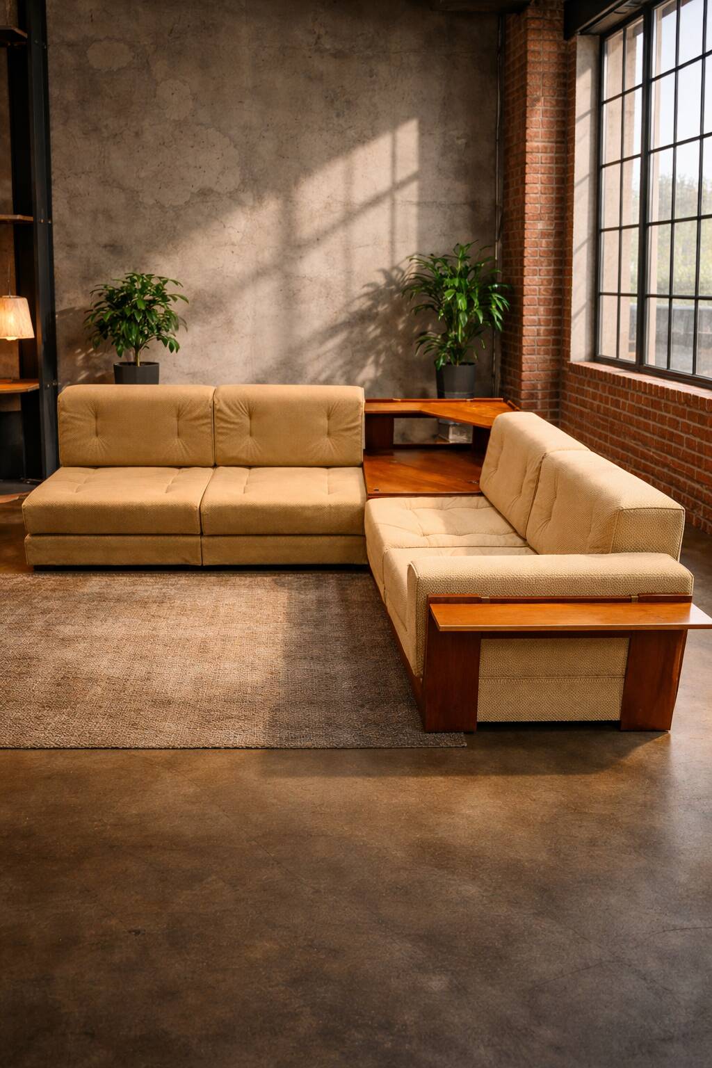 Mid-century corner sofa by Dřevotvar, 1960s–70s Czech design