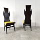 Chaises de salle à manger vintage à haut dossier et flamme par Dante Latorre, 1950