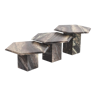 Suite of three marble nesting tables