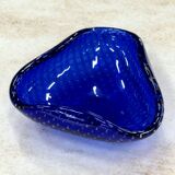 Murano Bullicante glass ashtray in blue