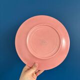 Service d’assiettes en céramique Longchamp rose marbré - assiette vintage