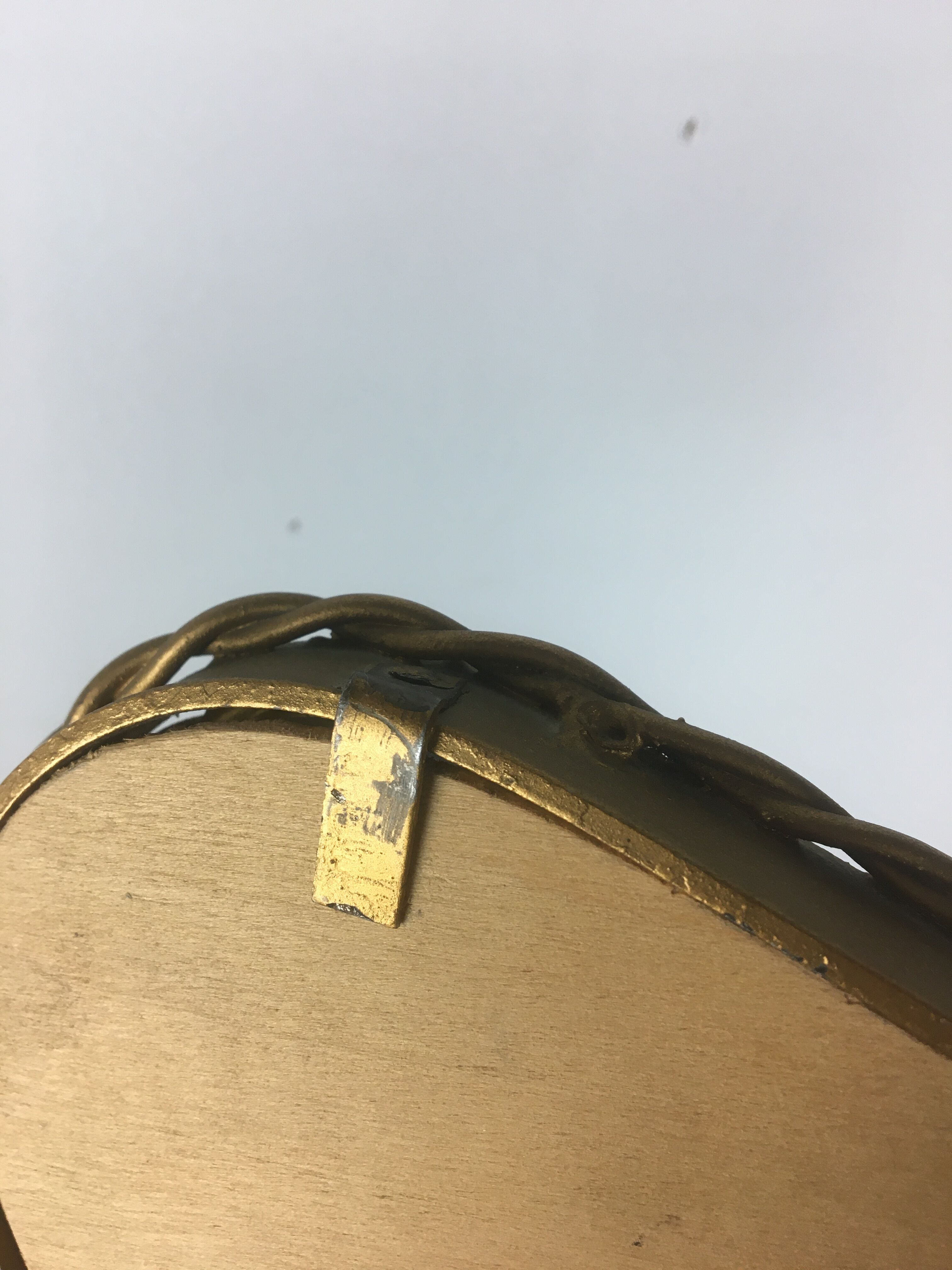 Asymmetrical brass mirror 1960-70 Polish design