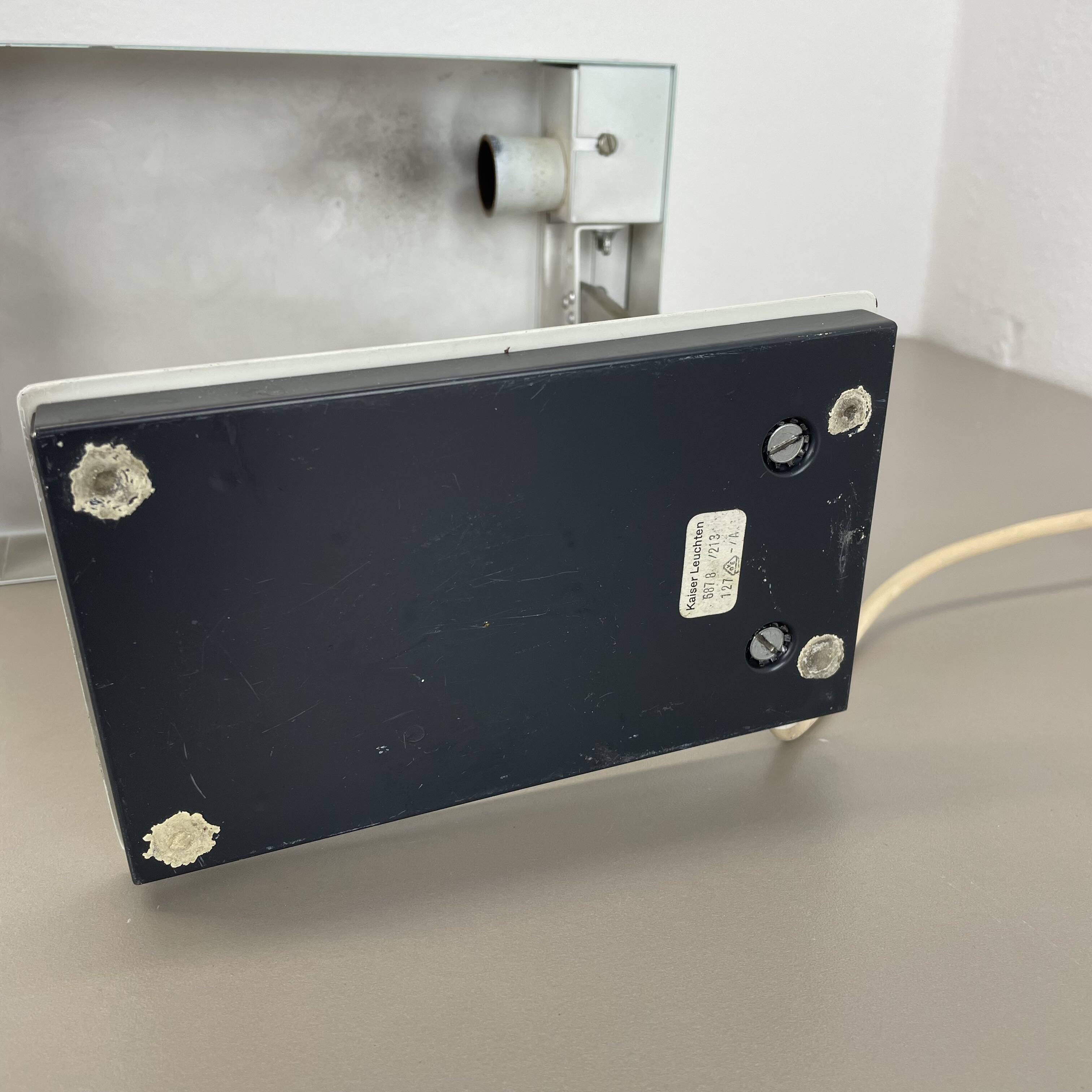 Modernist green Cubic Sputnik Table Light Kaiser Leuchten Lights, 1970s Ger