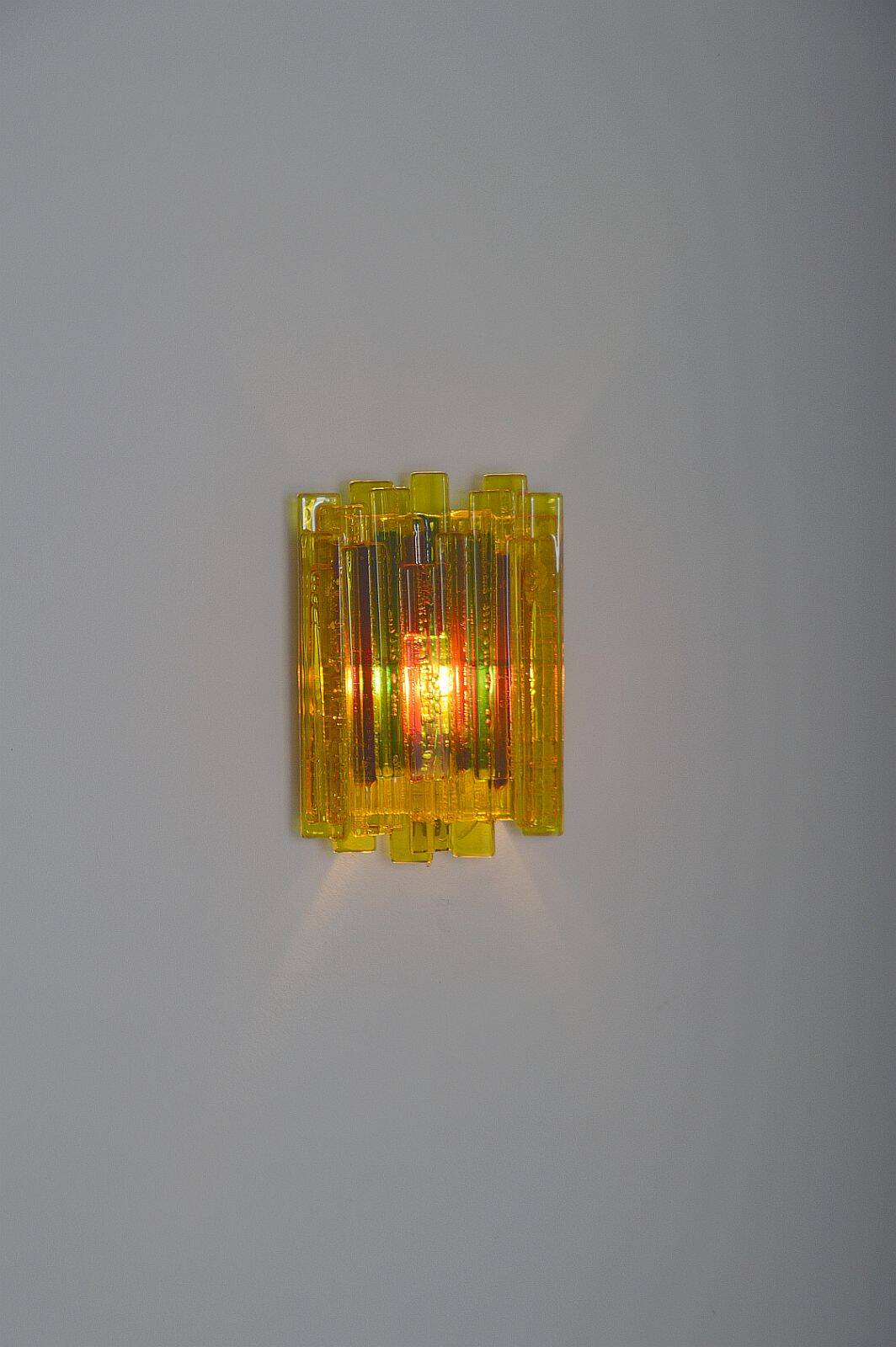 Set of Danish wall lamps Veega 1420 (yellow) by Claus Bolby for Cebo, 1960s