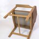 Office Chair Made In Oak & Brown Leather Seat From 1970s