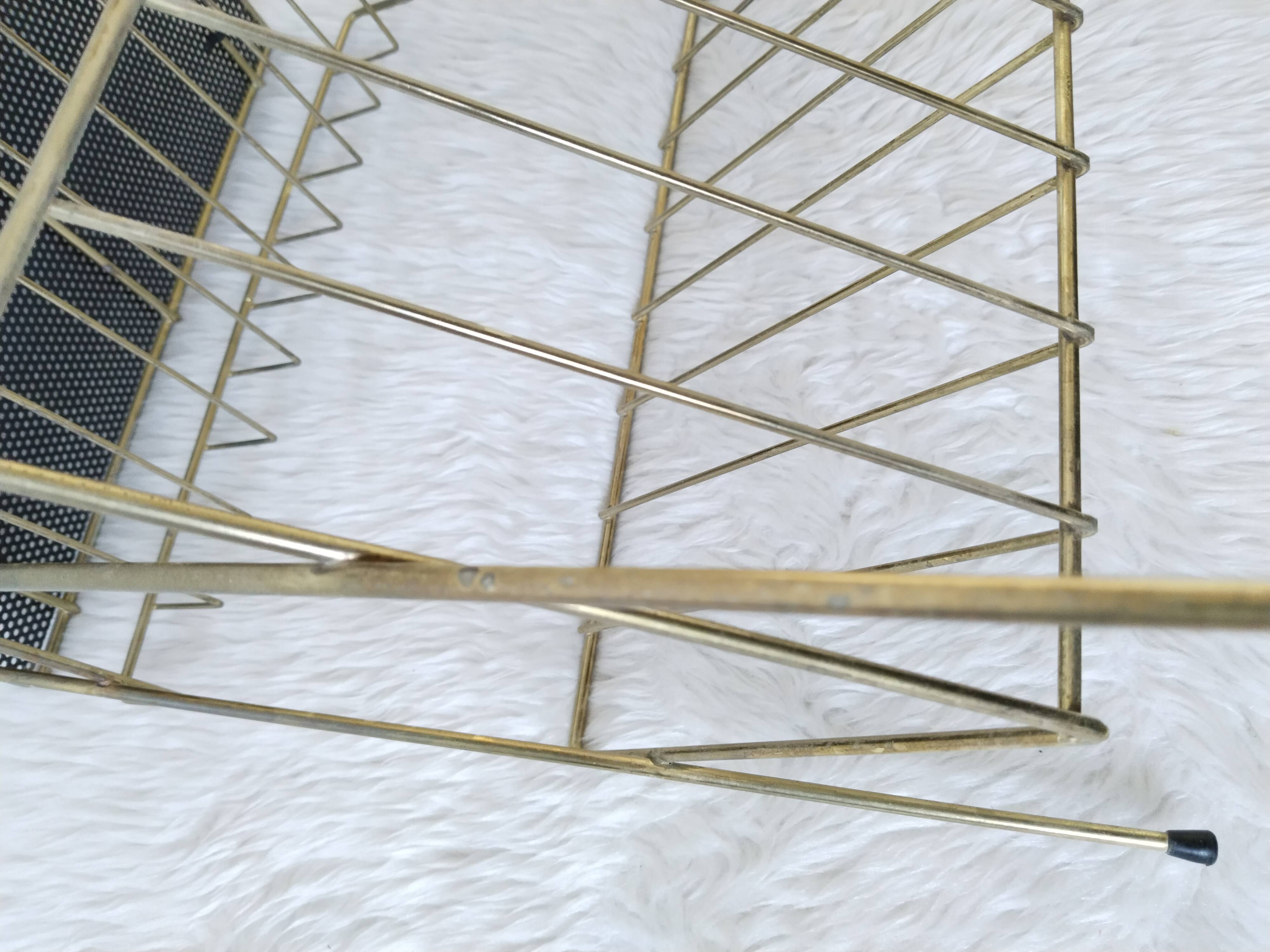 Vinyl record table, record player, magazine rack, 1950s