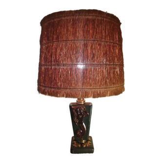 Lampe années 50 cuir et décors