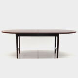 Oval extendable drop-leaf dining table, conference table made of high quality brazilian rio rosewood
