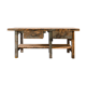 Green wooden workbench – 2 drawers