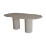 Oblong dining table - Olya - in natural travertine