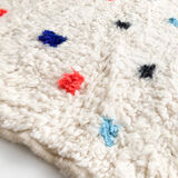 Berber carpet Beni Ouarain ecru with large colored polka dots 300x206cm