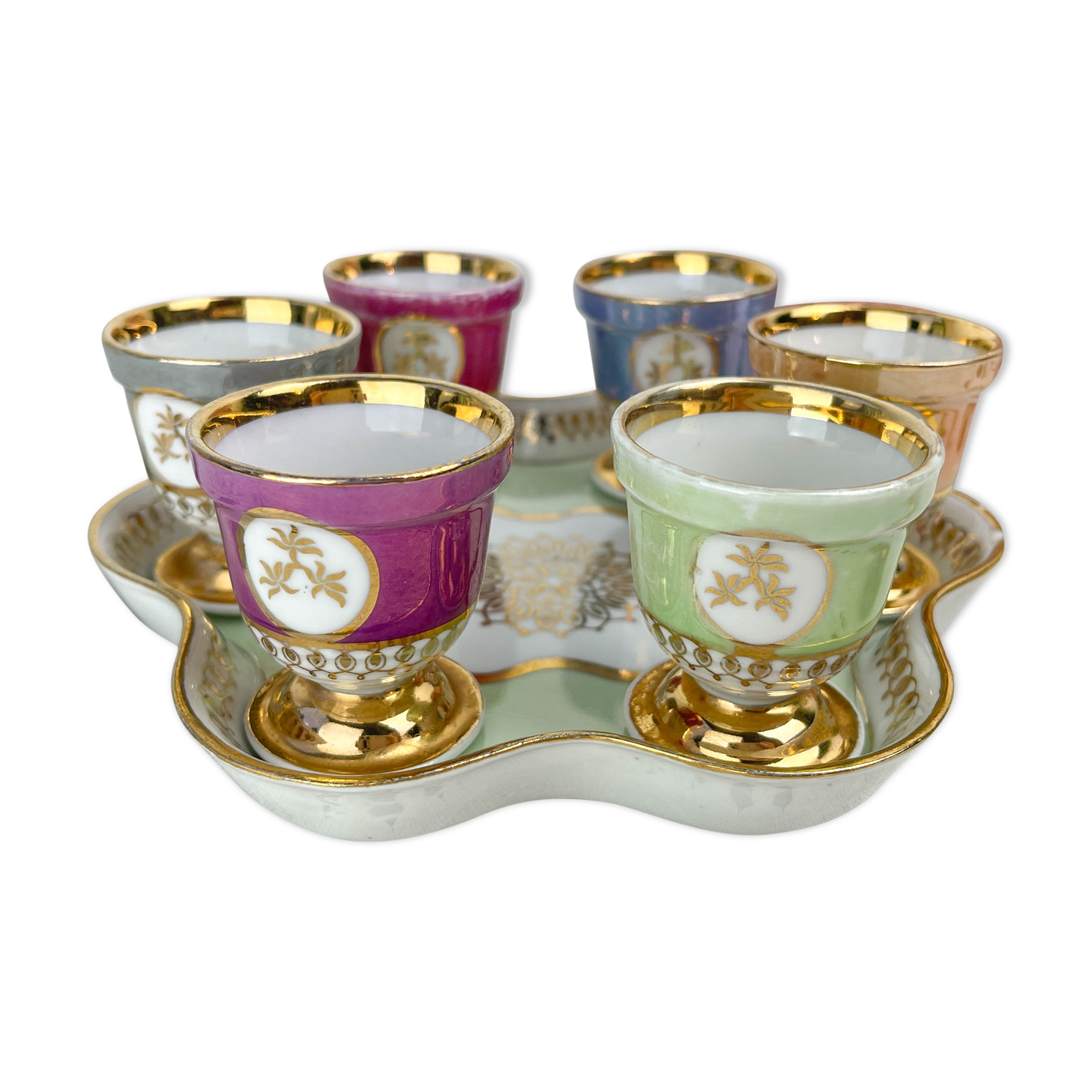 Set de 6 coquetiers vintage en porcelaine de limoges