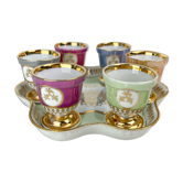 Set of 6 vintage porcelain coquetiers from limoges
