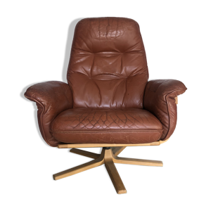 Fauteuil möbel cuir marron années