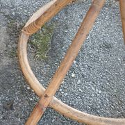 Coat rack parrot in rattan and bamboo