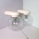 Pair of bubbled glass and plastic wall lamps by Dietsche, Germany