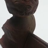 Pair of cast iron fireplace chenets "children"