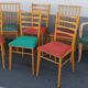 Set of 6 chairs and 2 vintage armchairs