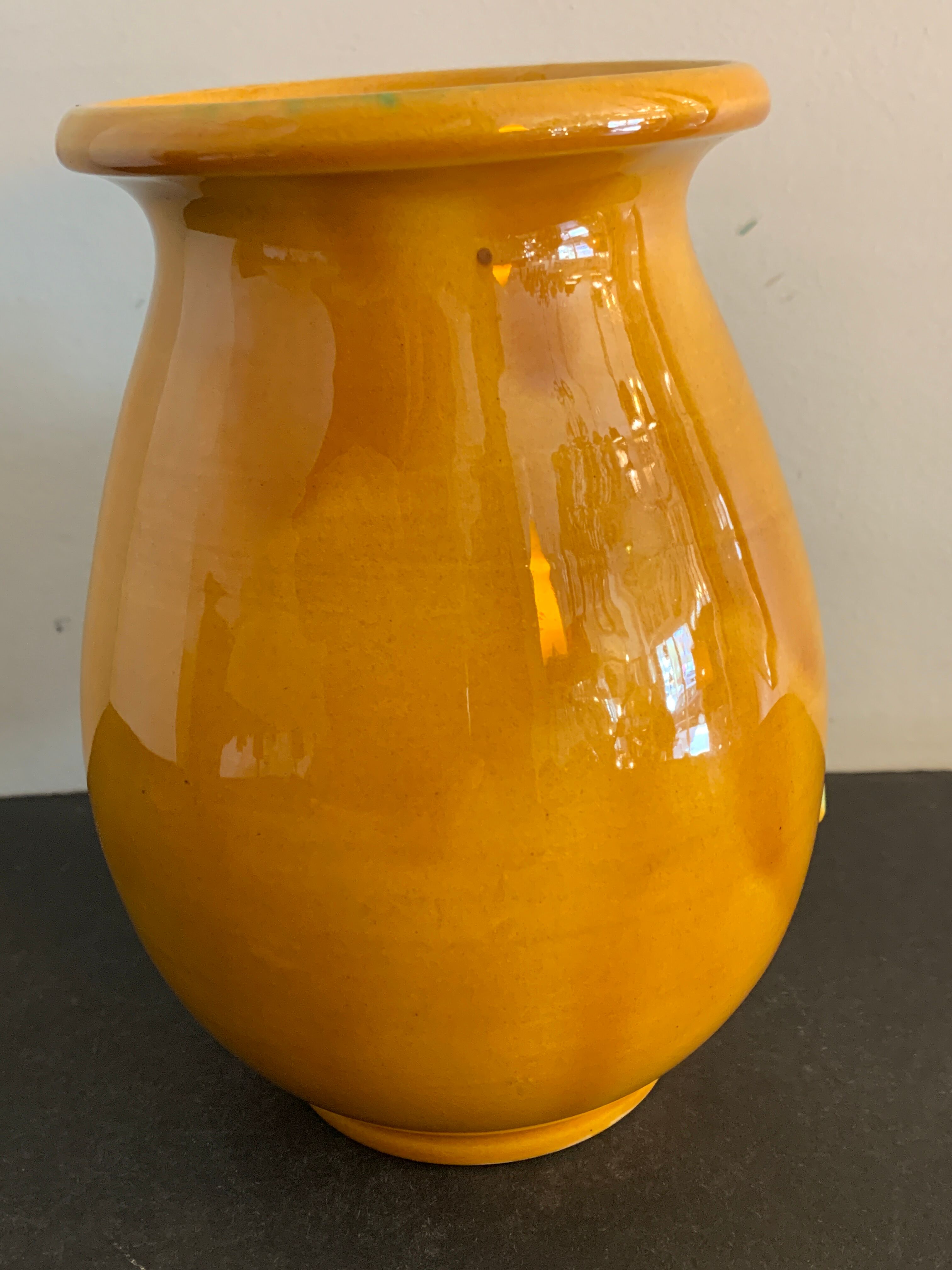 Vallauris ceramic dabbling olive pot