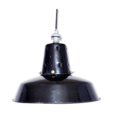Black enamelled metal suspension, industrial lamp