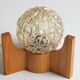 Textured glass ball space age lamp wooden table lamp, 1970s