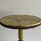 Mid-century side table in green marble with a brass base, 1960s, Italy.