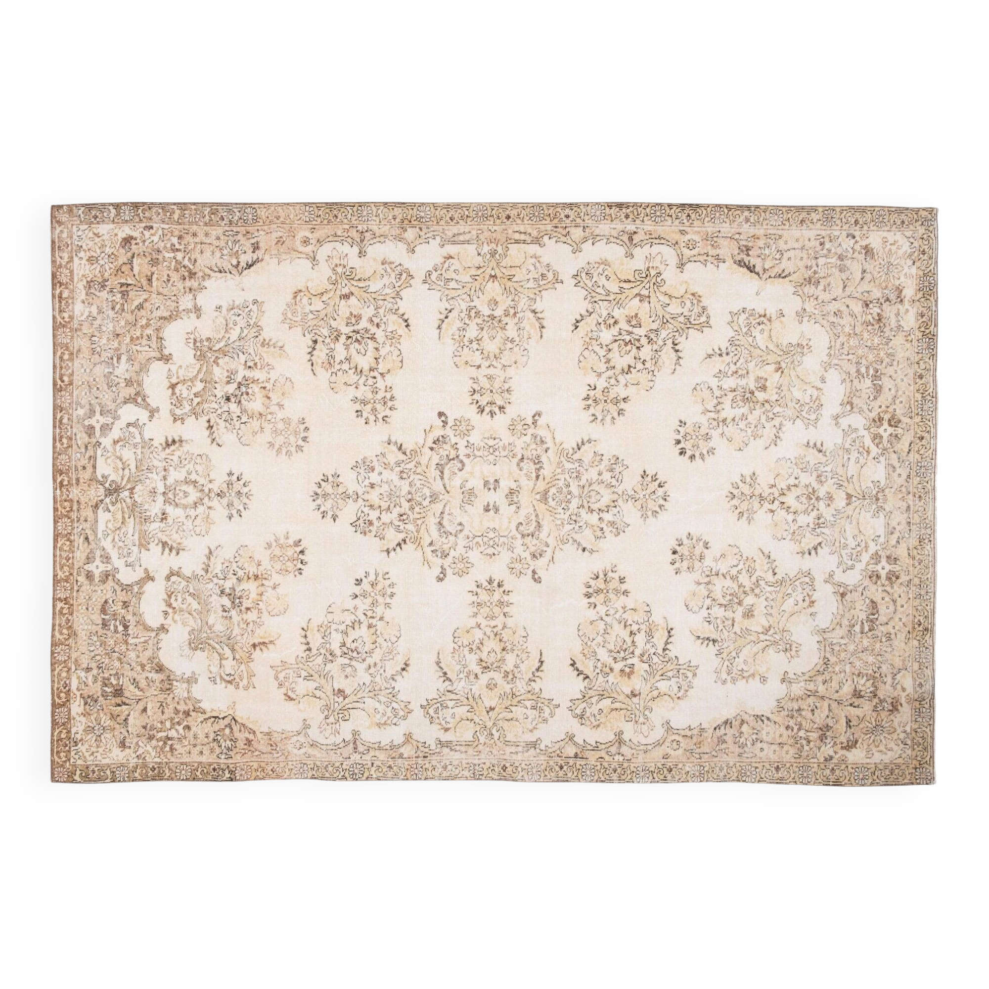 Vintage Turkish Oushak rug 211x320 cm
